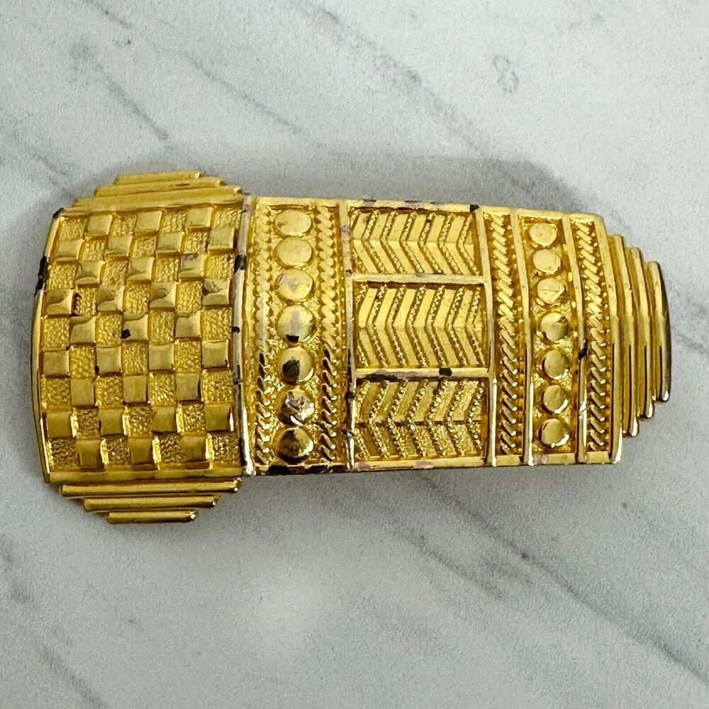 Dotty Smith Vintage Ornate Gold Tone Belt Buckle Piece